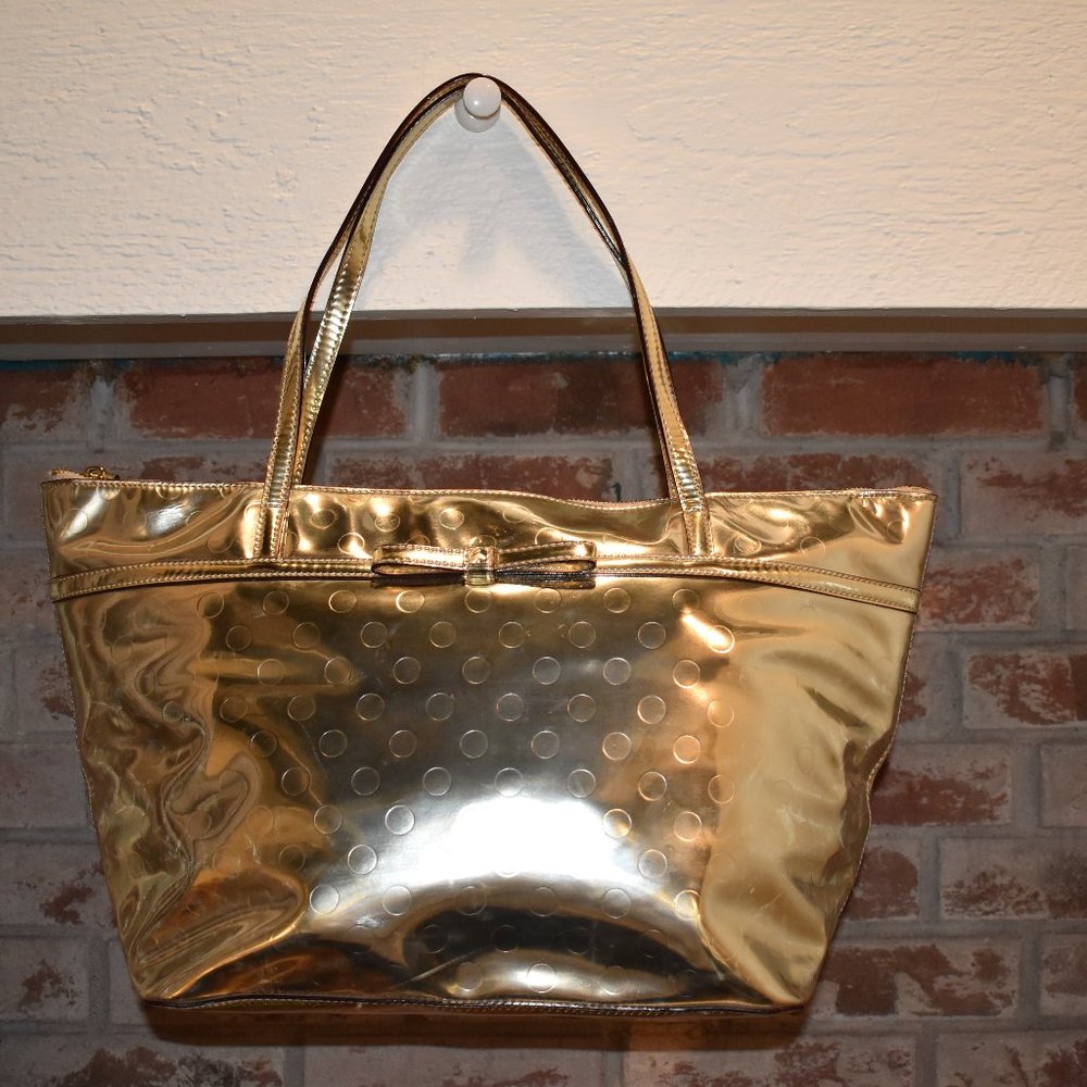 PRICE DROP! Kate Spade Gold Polka Dot Embossed Tote